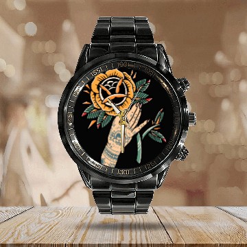 Discover Yellow Rose | Premium Design | Calendar Steel Band Watch