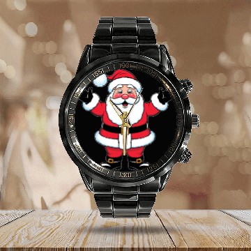 Discover jolly Santa Claus Calendar Steel Band Watch