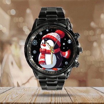Discover Penguin winter style Calendar Steel Band Watch