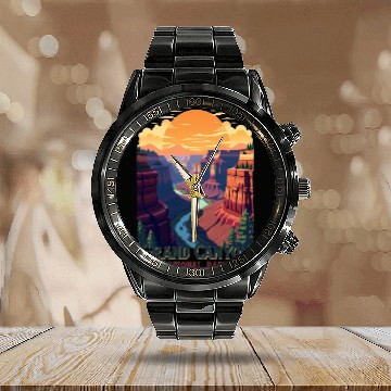 Discover Majestic Grand Canyon: Nature's Masterpiece Calendar Steel Band Watch