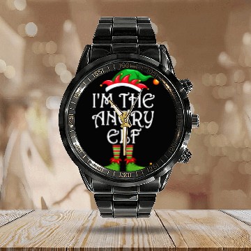 Discover I'm The Angry Elf Calendar Steel Band Watch Matching Family Christmas