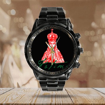 Discover Our Lady of Fátima Calendar Steel Band Watch
