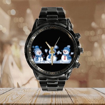Discover Snowman Christmas, Funny Snowman Calendar Steel Band Watch
