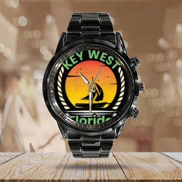Discover KEY-WEST FLORDIA Sailing West Keys Sailing Outfit Calendar Steel Band Watch