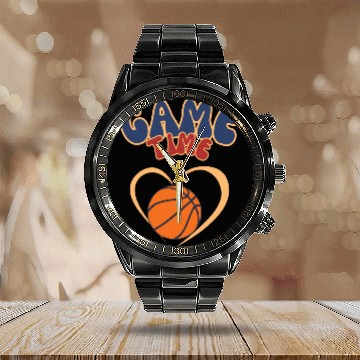 Discover Game Time Calendar Steel Band Watch