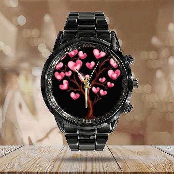 Discover Heart Tree, Valentines Day Calendar Steel Band Watch