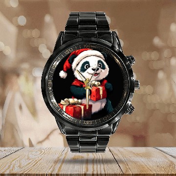 Discover Pandas Christmas Calendar Steel Band Watch