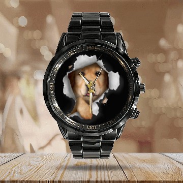 Discover Golden Retriever Golden Dog Lover Calendar Steel Band Watch