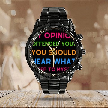 Discover Funny Saying Calendar Steel Band Watch