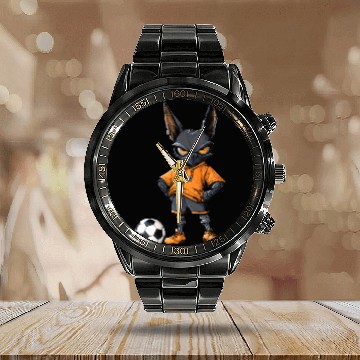 Discover Bat soccer Calendar Steel Band Watch