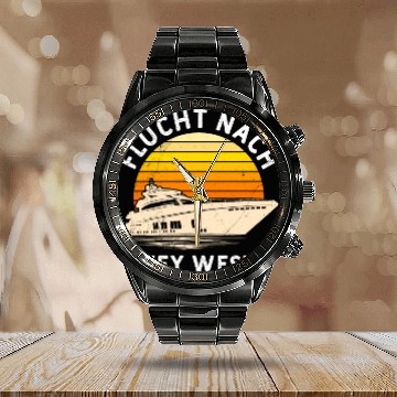 Discover Florida ESCAPE TO KEY-WEST Sailing Florida Calendar Steel Band Watch