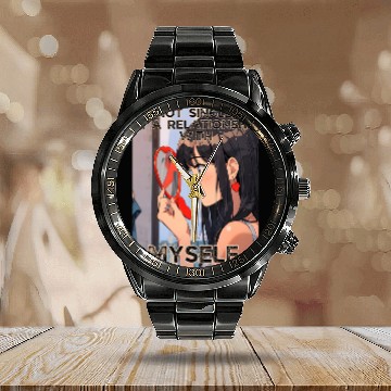 Discover Not Single In Relationship with Myself Valentines Calendar Steel Band Watch