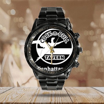 Discover Cock N Bull Tavern Manhattan Calendar Steel Band Watch