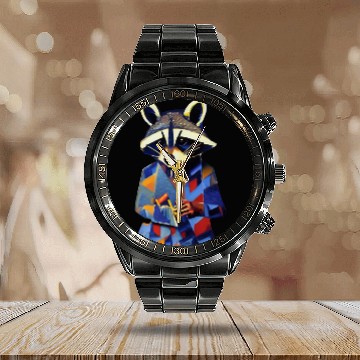 Discover Raccoon businessman Calendar Steel Band Watch