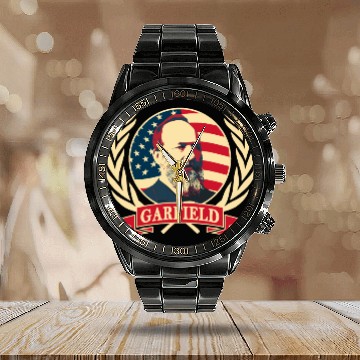 Discover President James Abraham Garfield Calendar Steel Band Watch