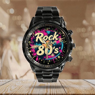 Discover Rock The 80's 80s Party Retro Look 80s Calendar Steel Band Watch