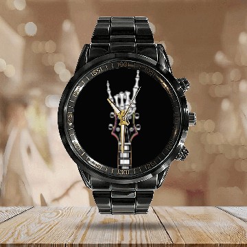 Discover Skeleton Guitar Player Bones Guitarist Musician Calendar Steel Band Watch