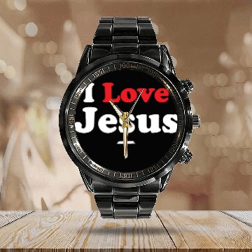 Discover I Love Jesus Christian Christmas Calendar Steel Band Watch