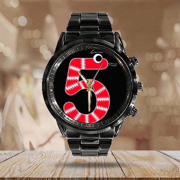 Discover Colorful Knit Snake Number 5 Calendar Steel Band Watch