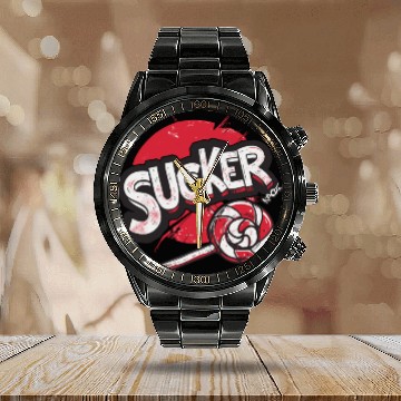 Discover Lollipop Sucker Calendar Steel Band Watch