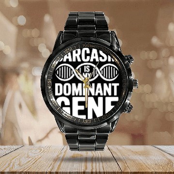 Discover Sarcastic Genealogy DNA Test Genetics Biologist Calendar Steel Band Watch