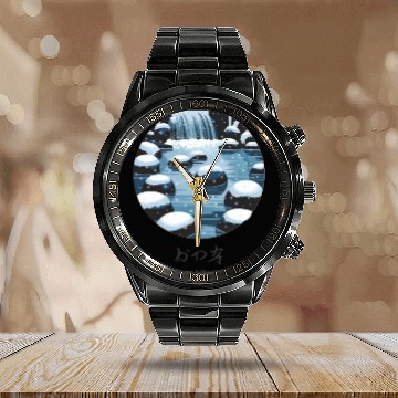 Discover Stillness in the Storm Calendar Steel Band Watch