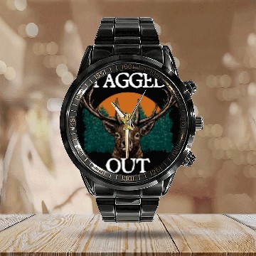 Discover Tagged Out Deer Hunting Elk Hunter Wildlife Calendar Steel Band Watch