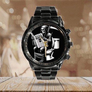 Discover Death on Toliet Calendar Steel Band Watch