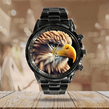 Discover The eagle logo symbolizes strength Calendar Steel Band Watch