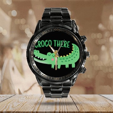 Discover Croco There Cello There Hello There Crocodile Meme Calendar Steel Band Watch