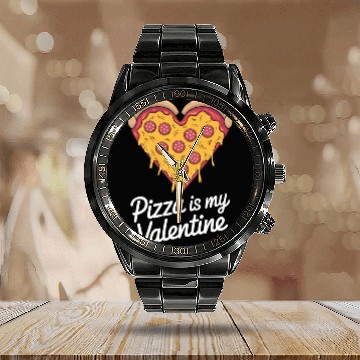Discover Pizza Is My Valentine Heart Pizza Lover Valentines Calendar Steel Band Watch