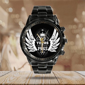 Discover 60 Years Unique Angel Wings Crown Calendar Steel Band Watch