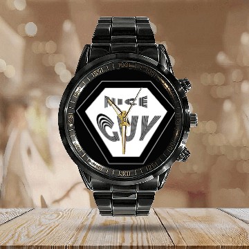 Discover NICE GUY nerd boring single nice guy Calendar Steel Band Watch