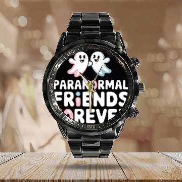 Discover Paranormal Comedy Funny Ghost Humor Lighthearted Calendar Steel Band Watch