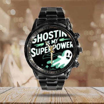 Discover Paranormal Comedy Funny Ghost Humor Lighthearted Calendar Steel Band Watch