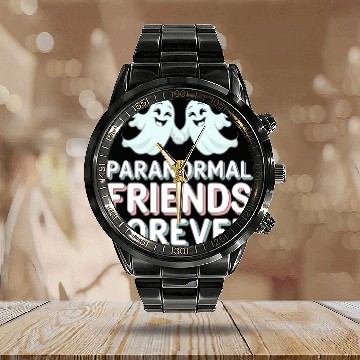 Discover Paranormal Comedy Funny Ghost Humor Lighthearted Calendar Steel Band Watch