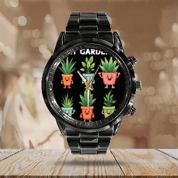 Discover Plant Lover Funny Gardening - Sexy Gardener Calendar Steel Band Watch