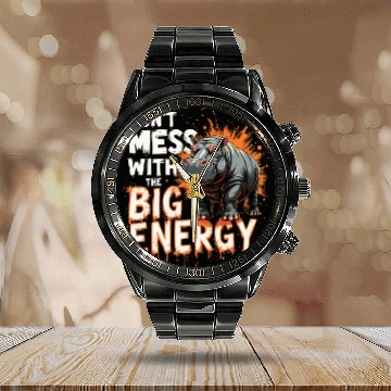 Discover Hippo Humor Sarcastic Quotes Funny Wildlife Calendar Steel Band Watch