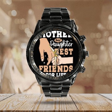 Discover Mother and Daughter Best Friends for Life Calendar Steel Band Watch