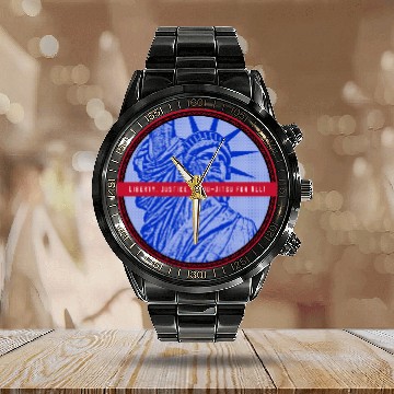 Discover Liberty, Justice, & Jiu-Jitsu for All! Jiu Jitsu Calendar Steel Band Watch