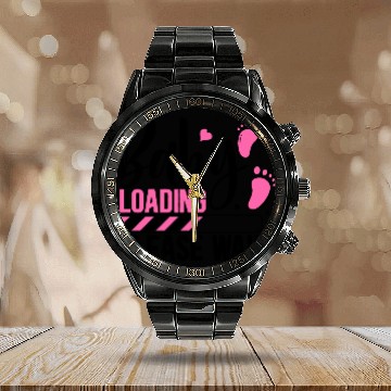 Discover Baby loading babes women mother design newborn Calendar Steel Band Watch