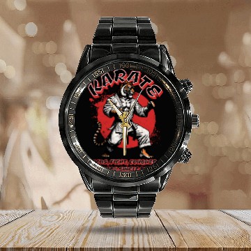 Discover Karate. Calendar Steel Band Watch
