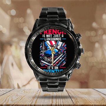 Discover French Language Teacher Education France Teaching Calendar Steel Band Watch