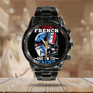Discover French Language Teacher Education France Teaching Calendar Steel Band Watch