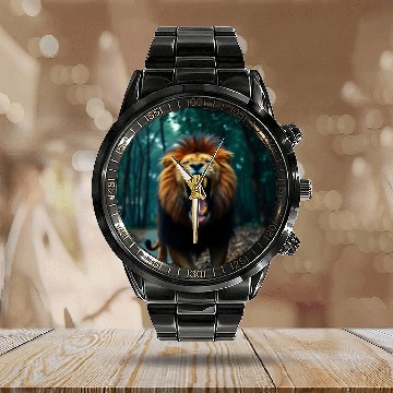 Discover Angry lion Calendar Steel Band Watch