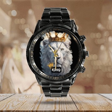 Discover lion of judah king Calendar Steel Band Watch