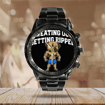 Discover Sweating Out Getting Ripped Workout Player Gym Calendar Steel Band Watch