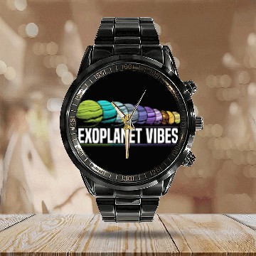 Discover Exoplanet Universe Space Astronomer Astronomy Calendar Steel Band Watch