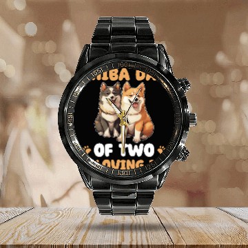 Discover Shiba Inu Shiba Dad Of Two Calendar Steel Band Watch