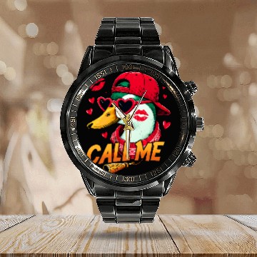 Discover Call Me Duck Valentines Duck Hunting Lover Calendar Steel Band Watch